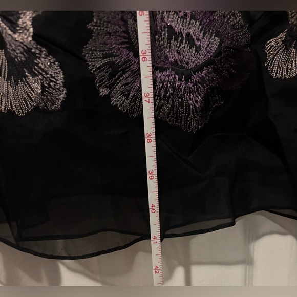NWT Laundry By Shelli Segal Black Halter Dress with Purple Floral Embroidery - Picture 6 of 6